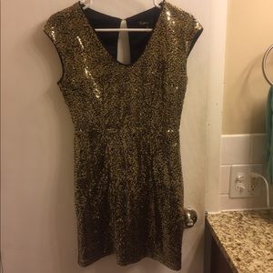 Gold sequin mini dress